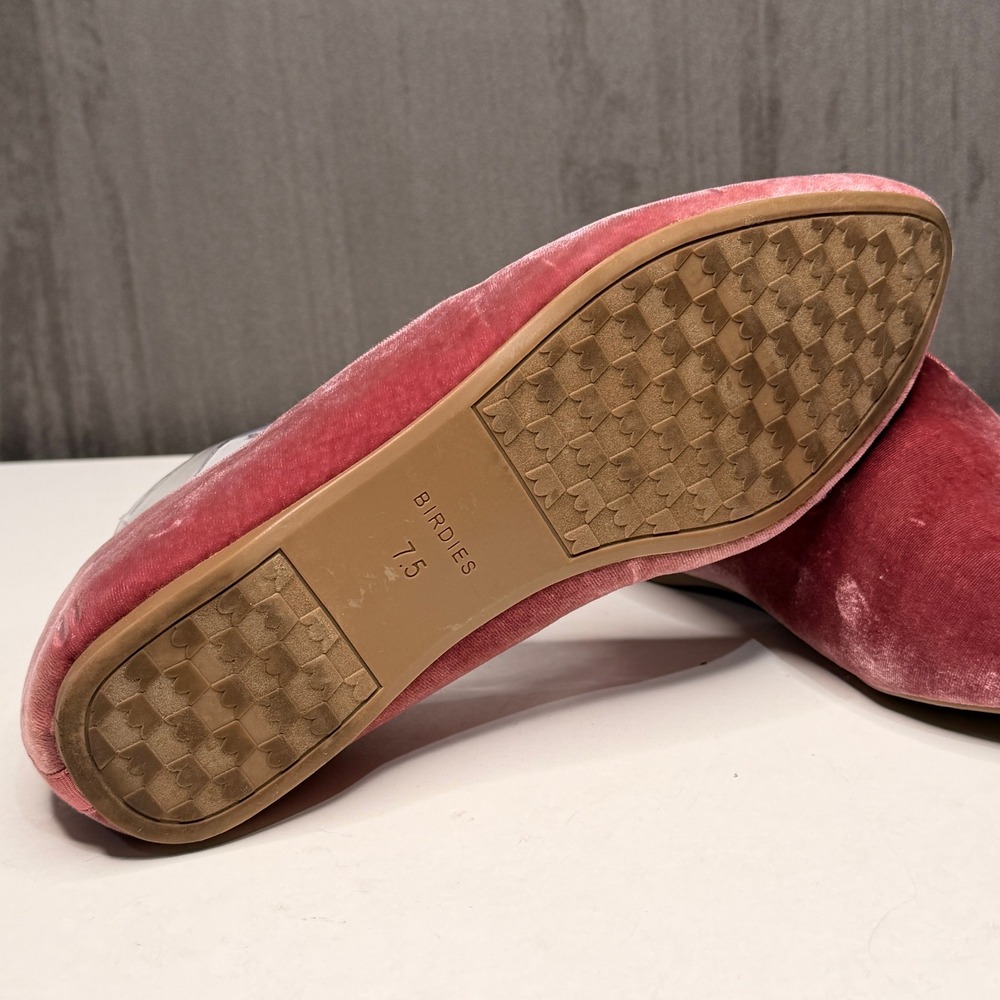 Birdies The Starling Loafers Womens Sz 7.5 Raspberry Pink Velvet Flat Slip On - Picture 8 of 11